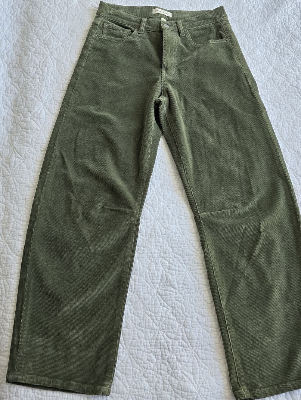 Warp + Weft Barrel Green Corduroy Pants SAMPLE